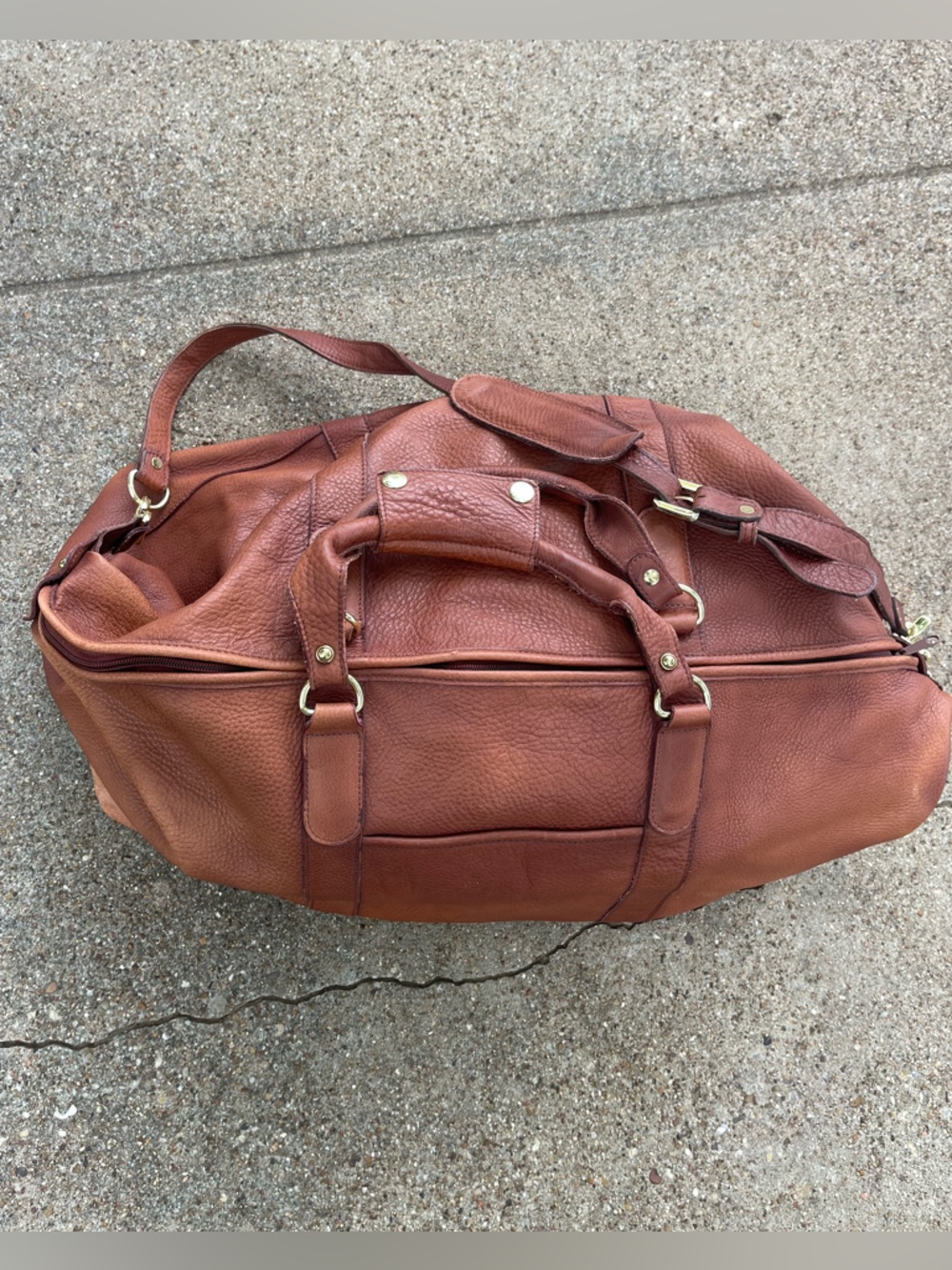 Men's Brown Leather Weekender Travel Bag